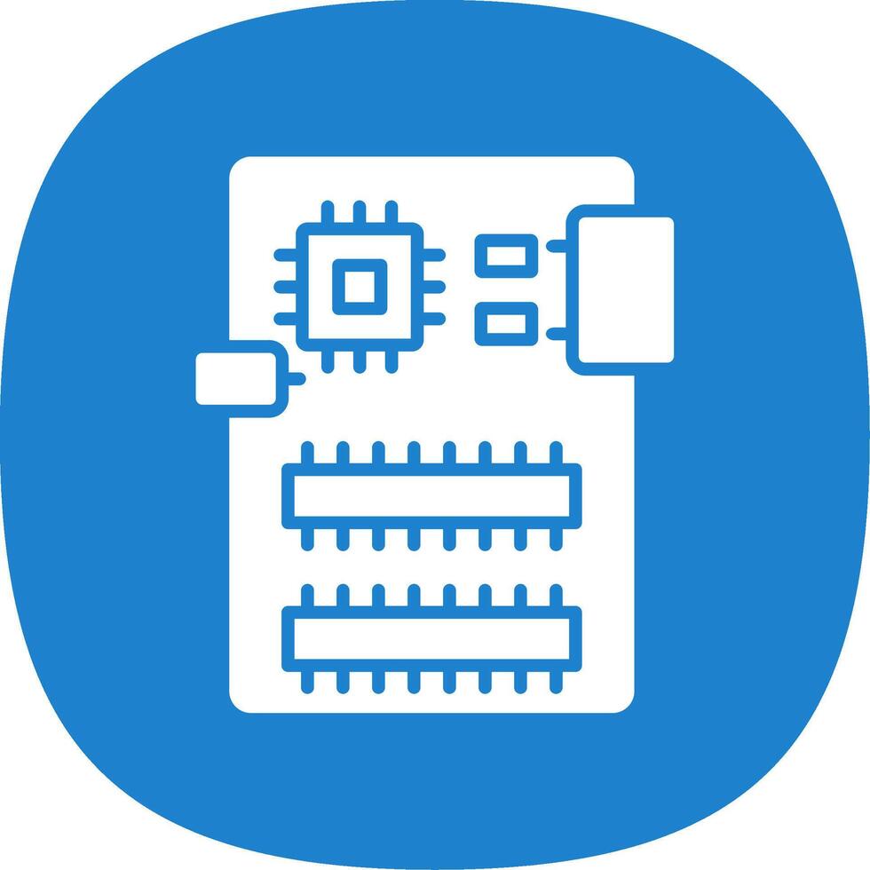 Circuit Board Glyph Curve Icon Design vector