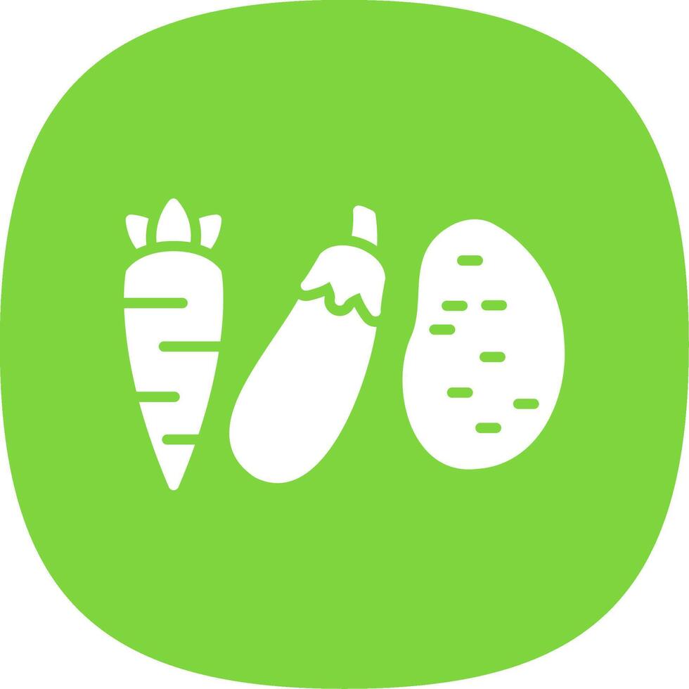 Vegetables Glyph Curve Icon Design vector