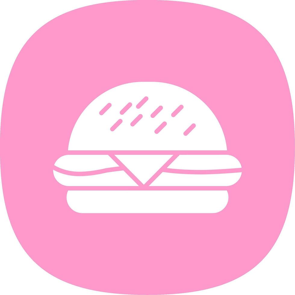 Burger Glyph Curve Icon Design vector