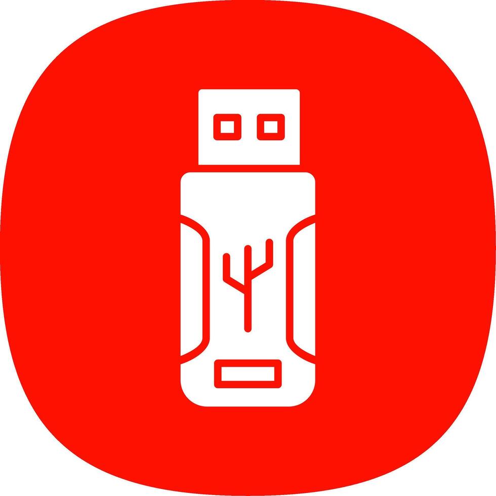 Flash Drive Glyph Curve Icon Design vector