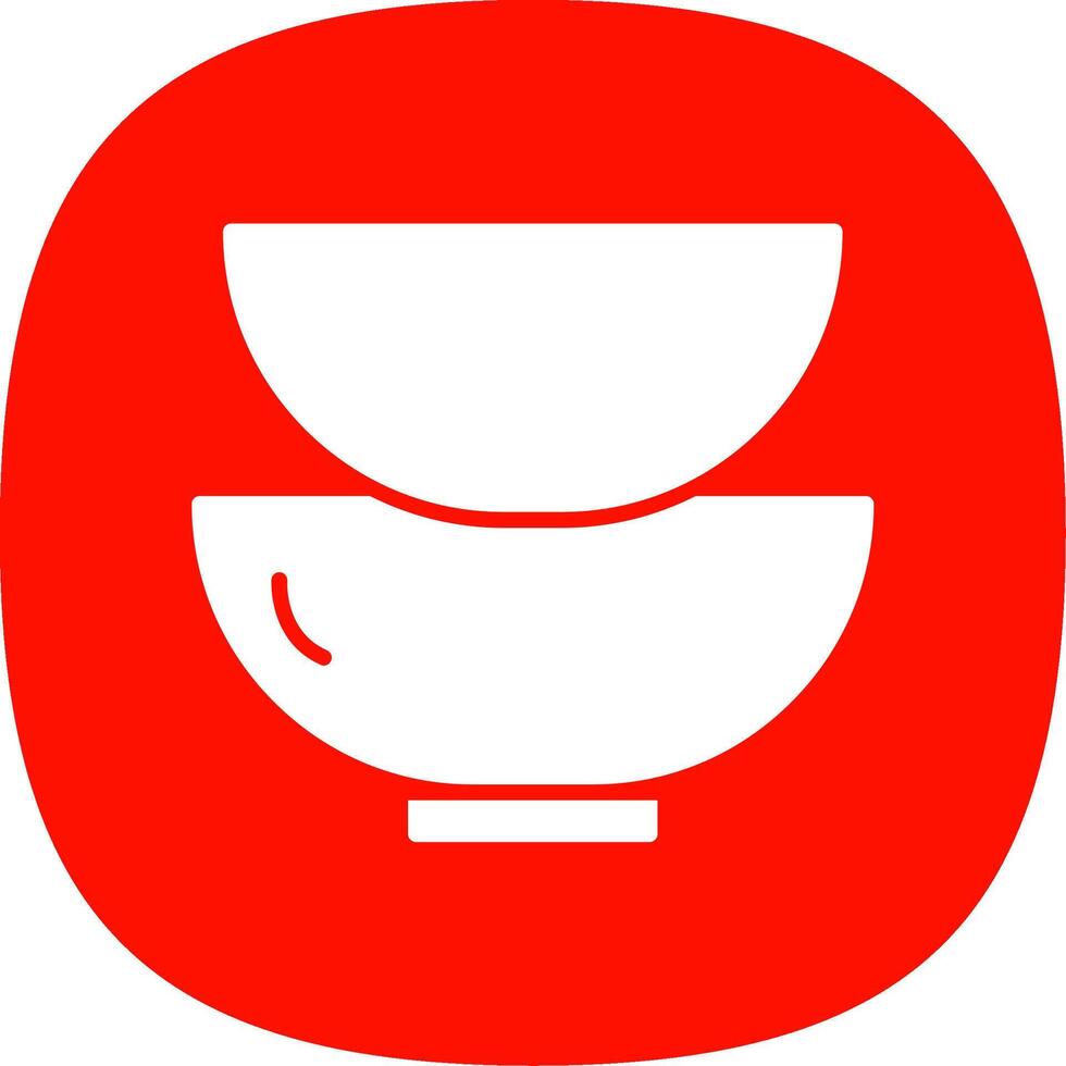 Dishes Glyph Curve Icon Design vector