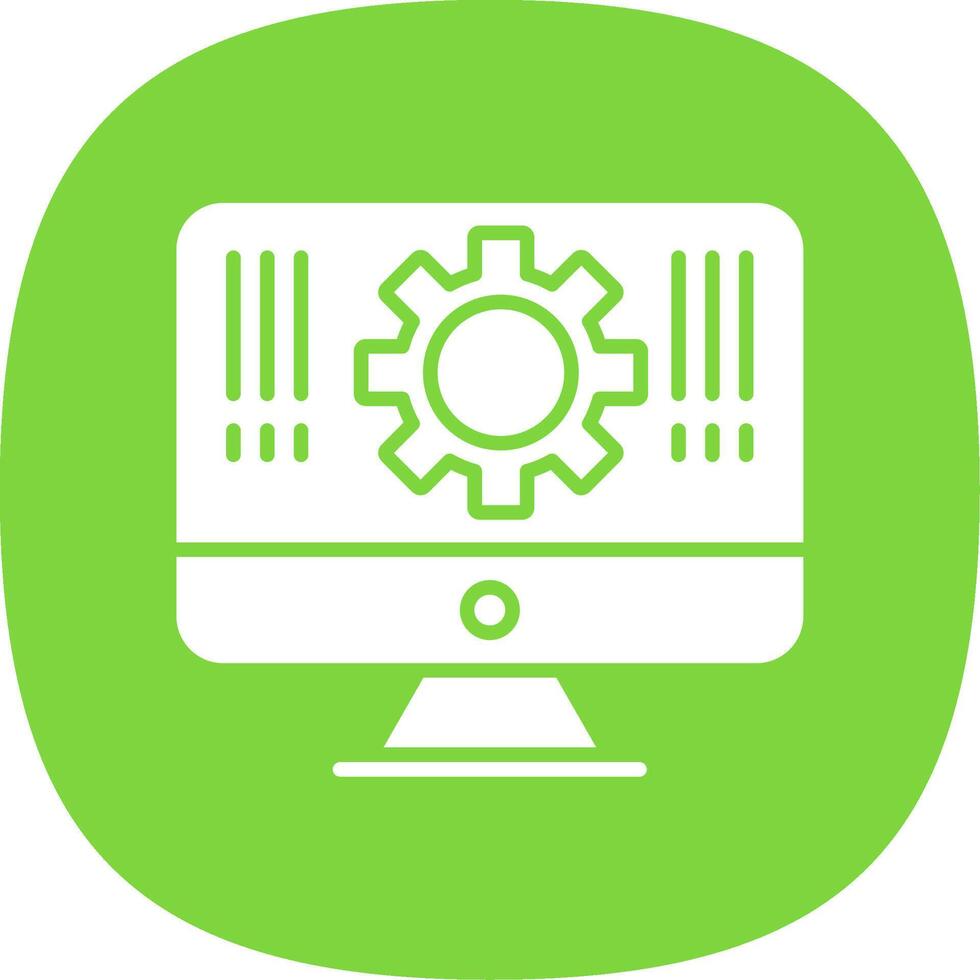 Monitor Glyph Curve Icon Design vector
