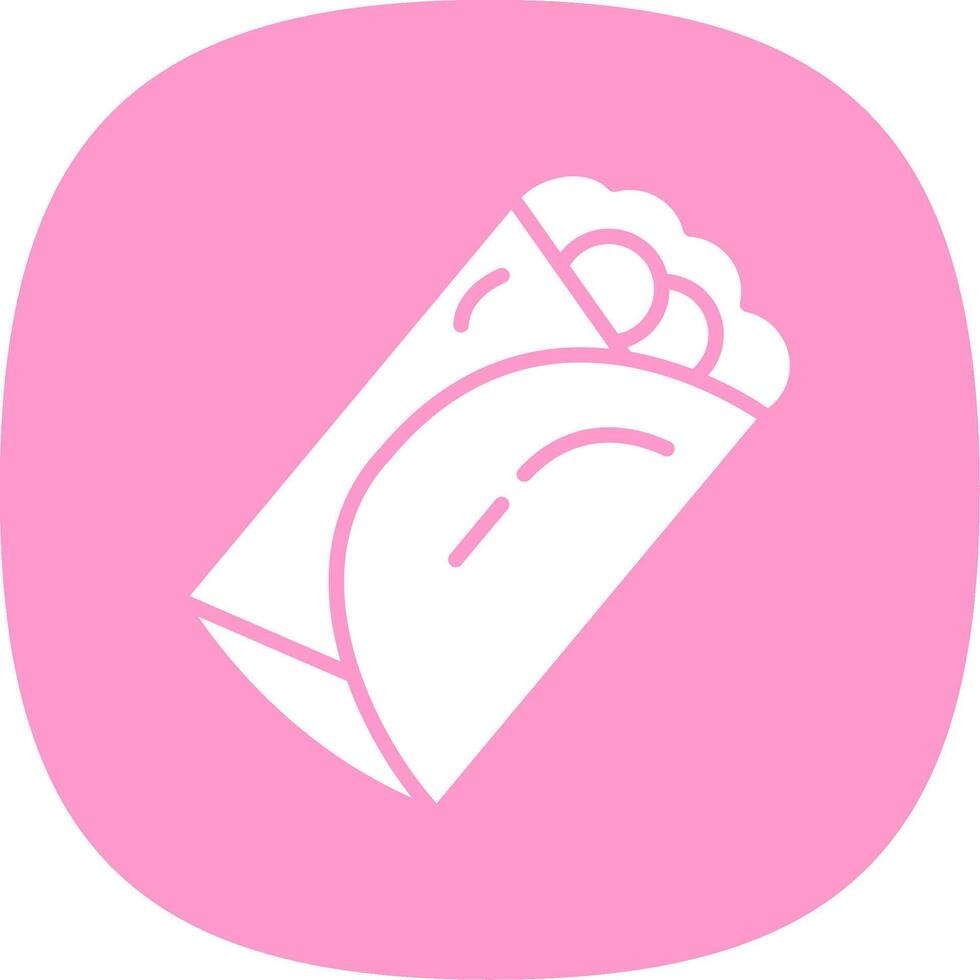Taco Glyph Curve Icon Design vector