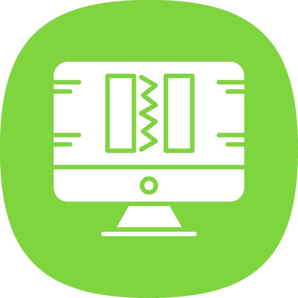 Broken Code Glyph Curve Icon Design vector