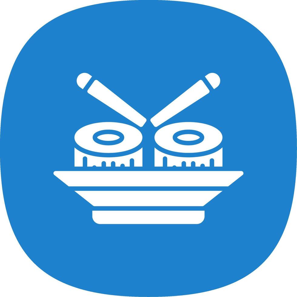 Sushi Glyph Curve Icon Design vector