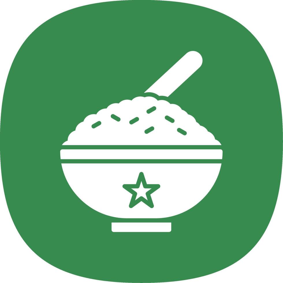 Rice Glyph Curve Icon Design vector