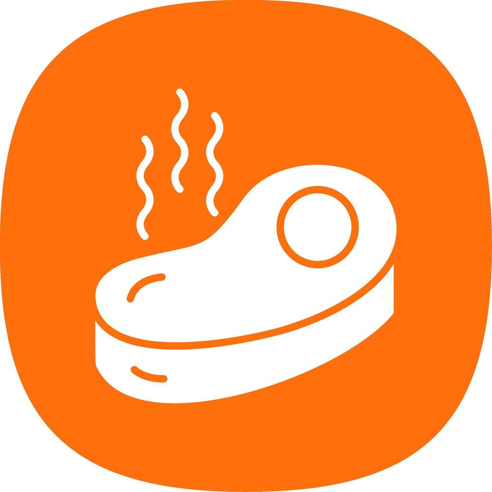 Steak Glyph Curve Icon Design vector