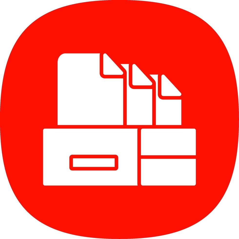 Files Glyph Curve Icon Design vector