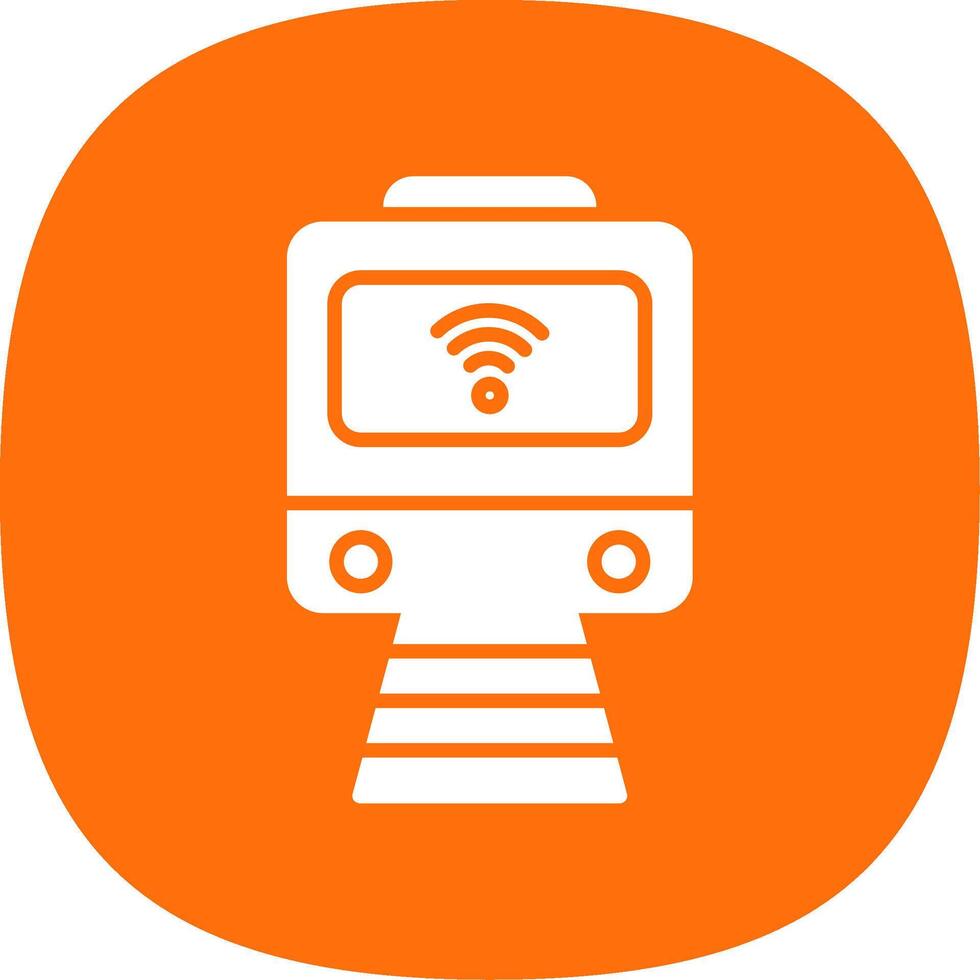 Train Glyph Curve Icon Design vector