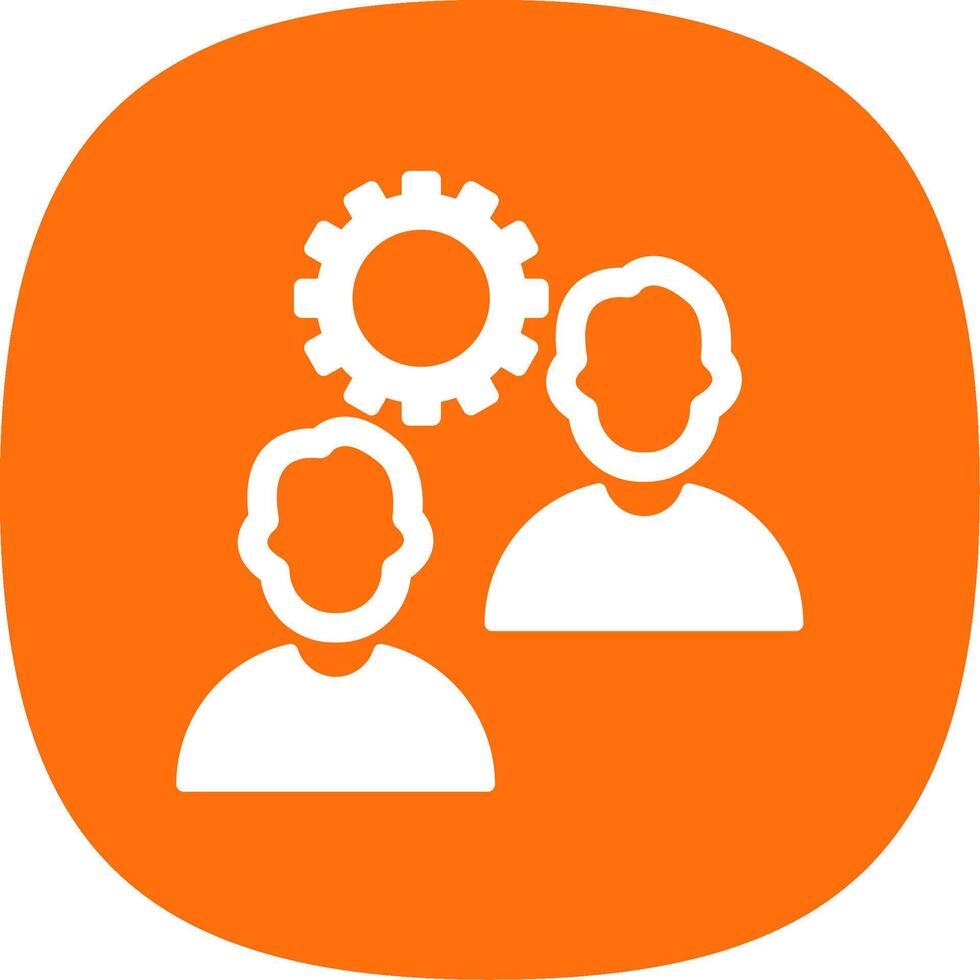 Team Glyph Curve Icon Design vector