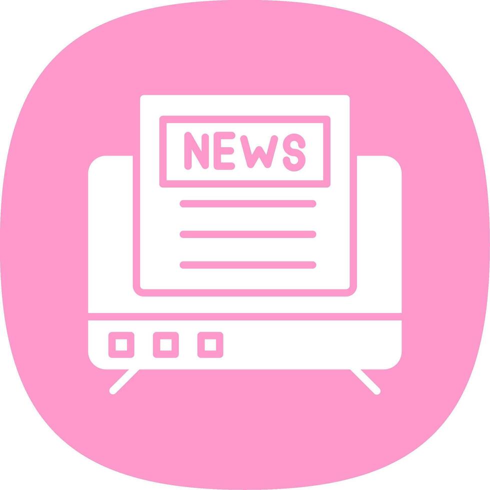 News Glyph Curve Icon Design vector