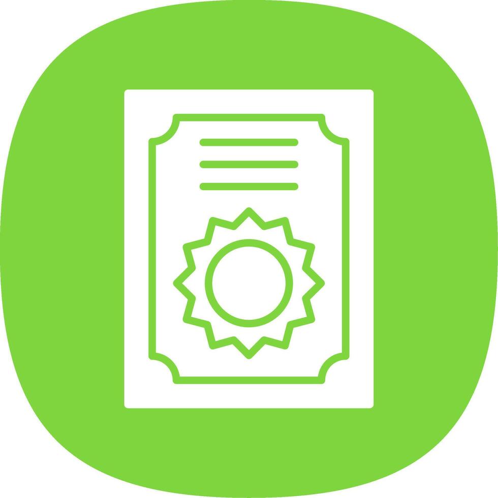 Certificate Glyph Curve Icon Design vector
