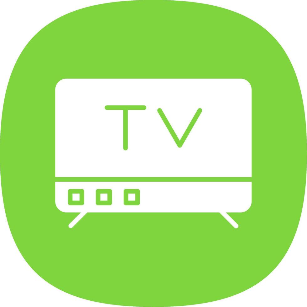 Tv Glyph Curve Icon Design vector