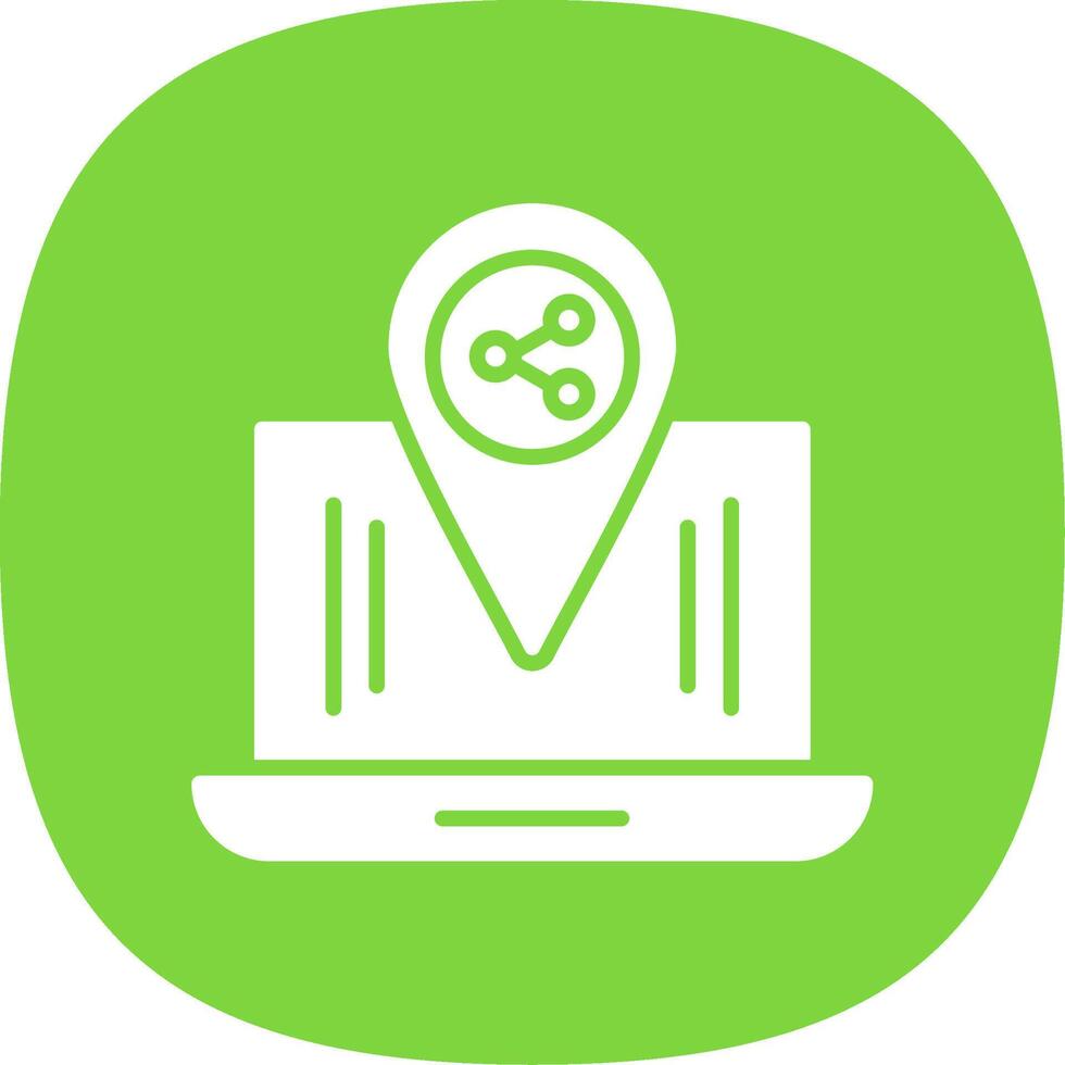Share Location Glyph Curve Icon Design vector