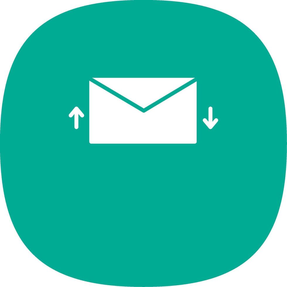 Email Glyph Curve Icon Design vector