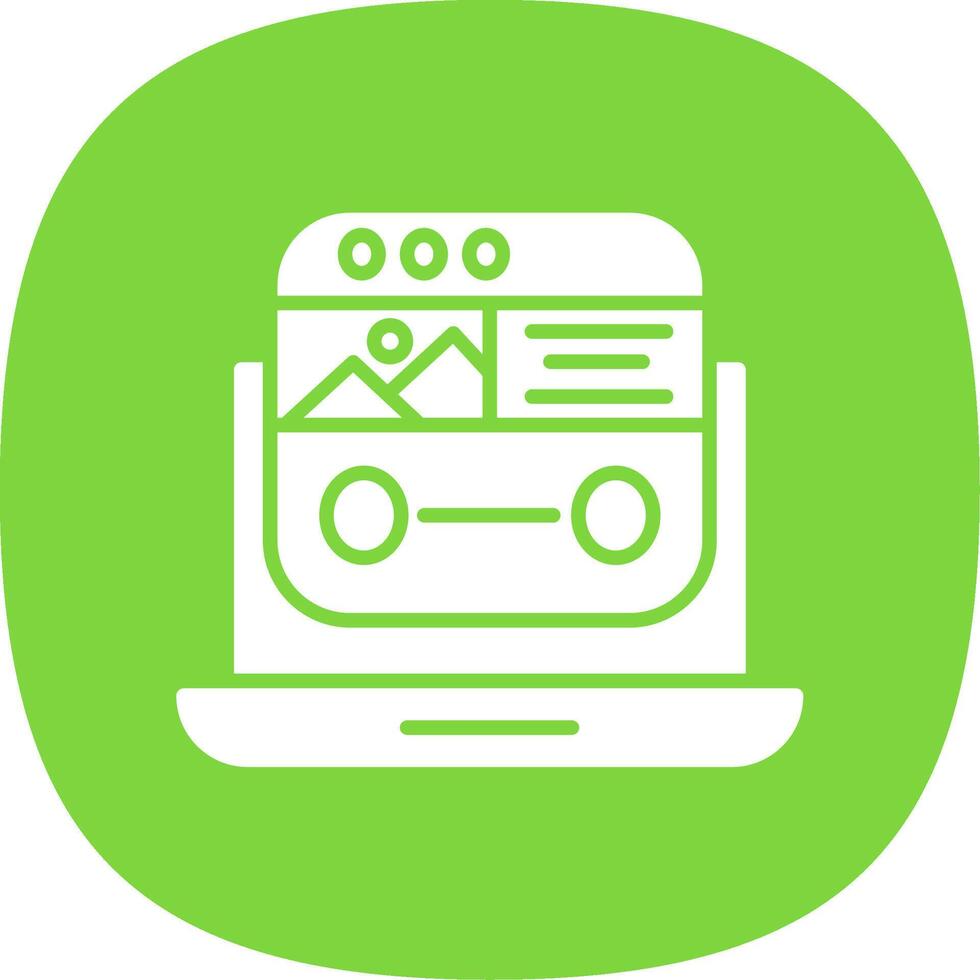 Landing Page Glyph Curve Icon Design vector