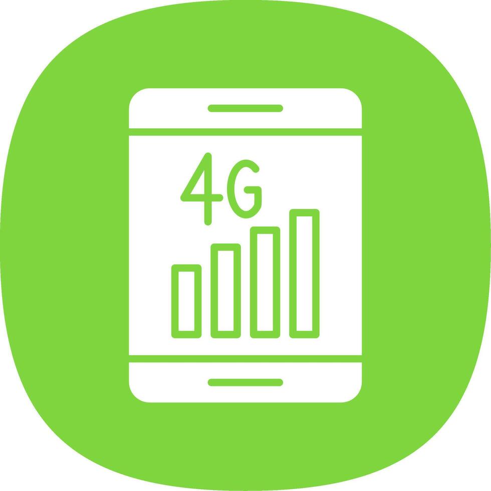 4g Glyph Curve Icon Design vector