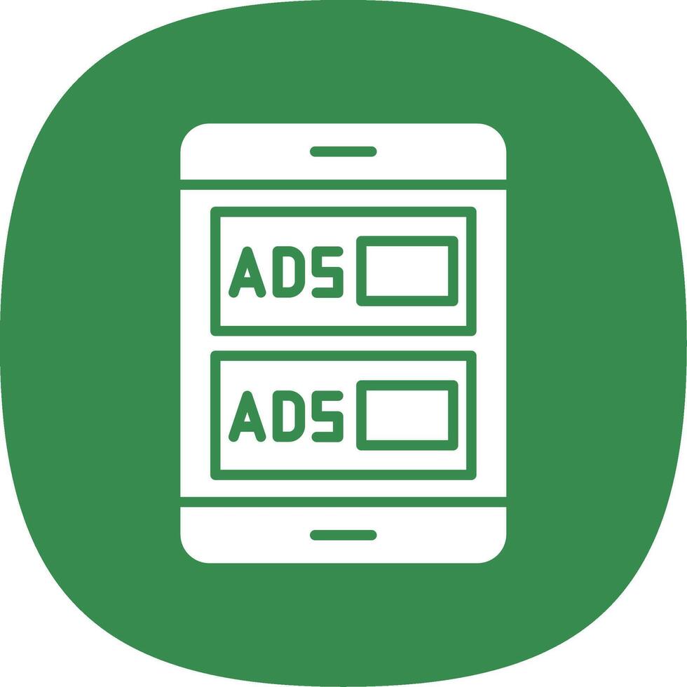 Ads Campaign Glyph Curve Icon Design vector