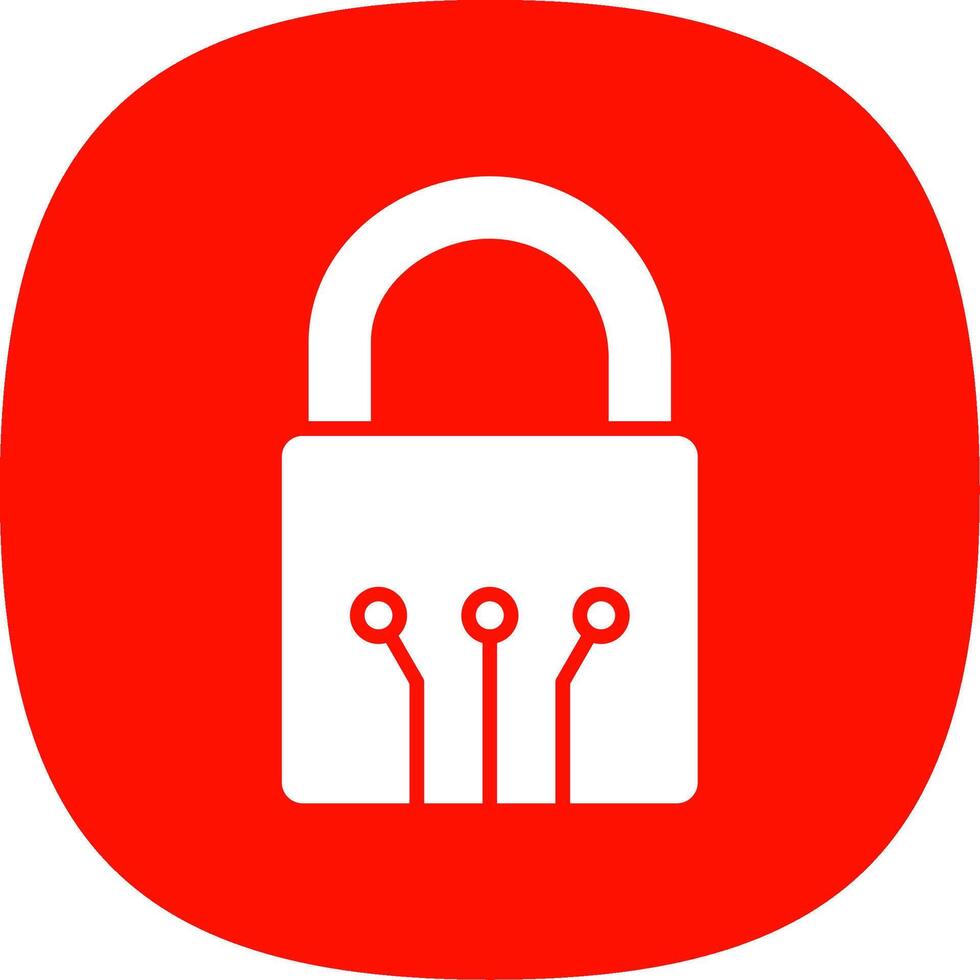 Padlock Glyph Curve Icon Design vector