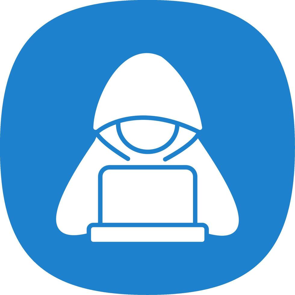 Hacker Glyph Curve Icon Design vector