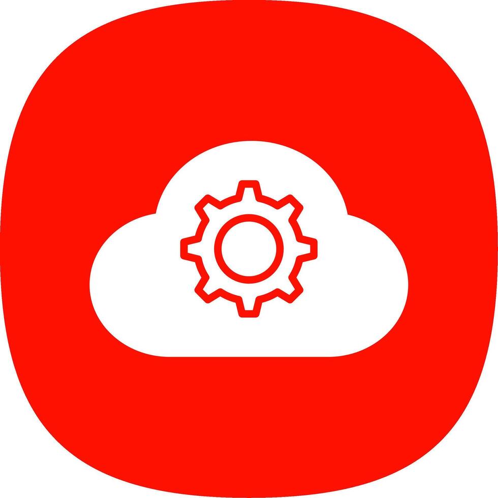 Cloud Settings Glyph Curve Icon Design vector