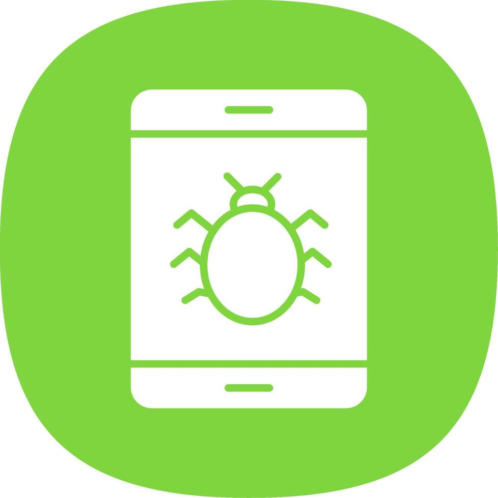 Bug Glyph Curve Icon Design vector