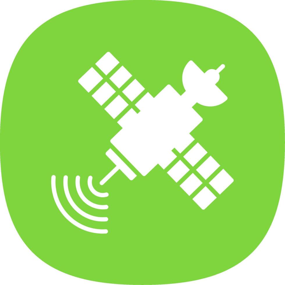 Satellite Glyph Curve Icon Design vector
