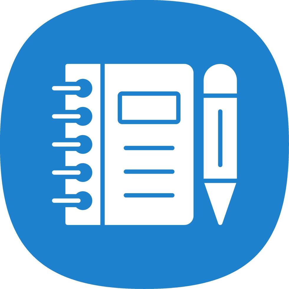 Notebook Glyph Curve Icon Design vector