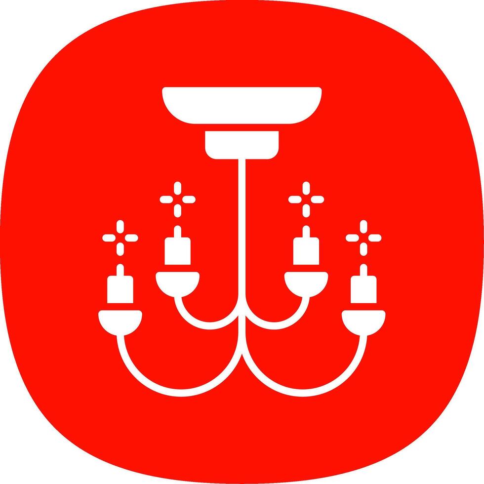 Chandelier Glyph Curve Icon Design vector