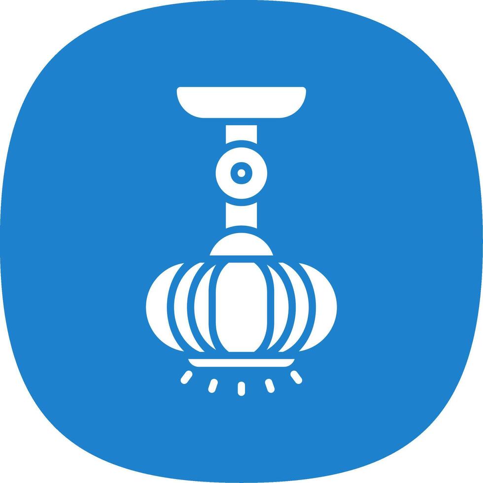 Lamp Glyph Curve Icon Design vector