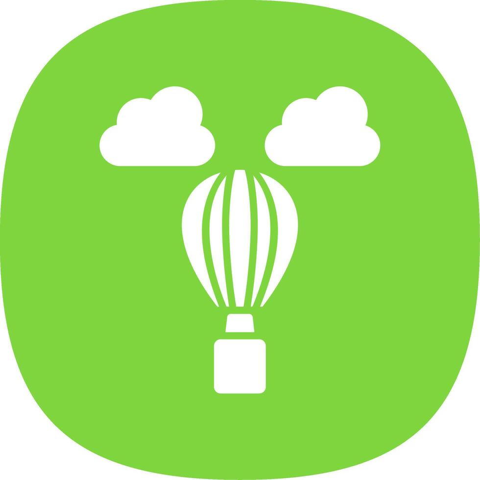 Hot Air Balloon Glyph Curve Icon Design vector