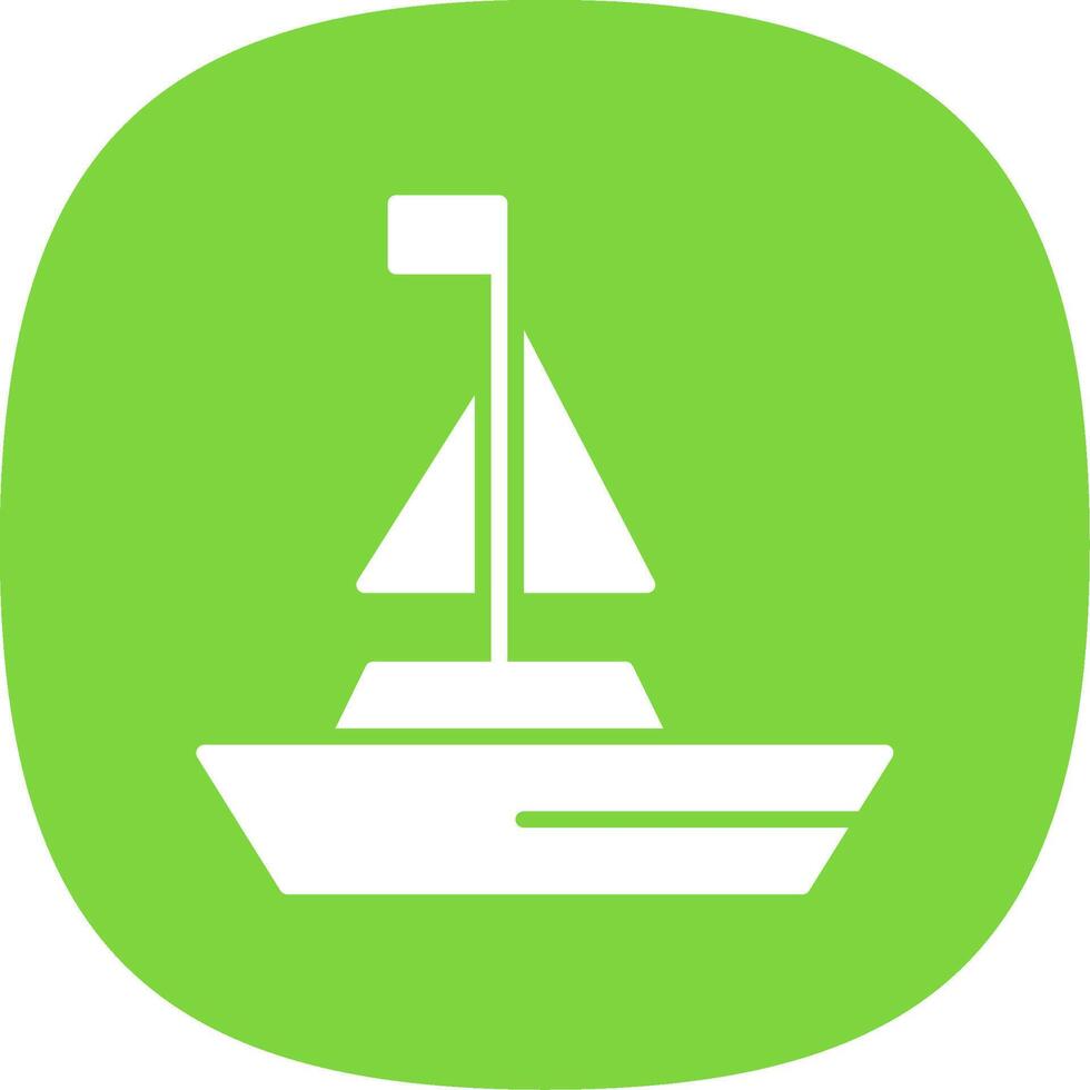 Yatch Glyph Curve Icon Design vector