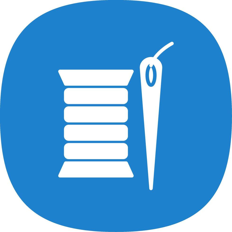 Sewing Glyph Curve Icon Design vector