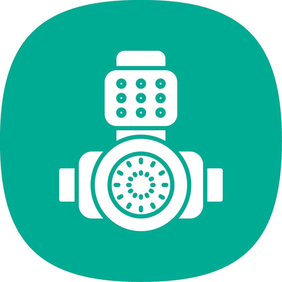Head Light Glyph Curve Icon Design vector