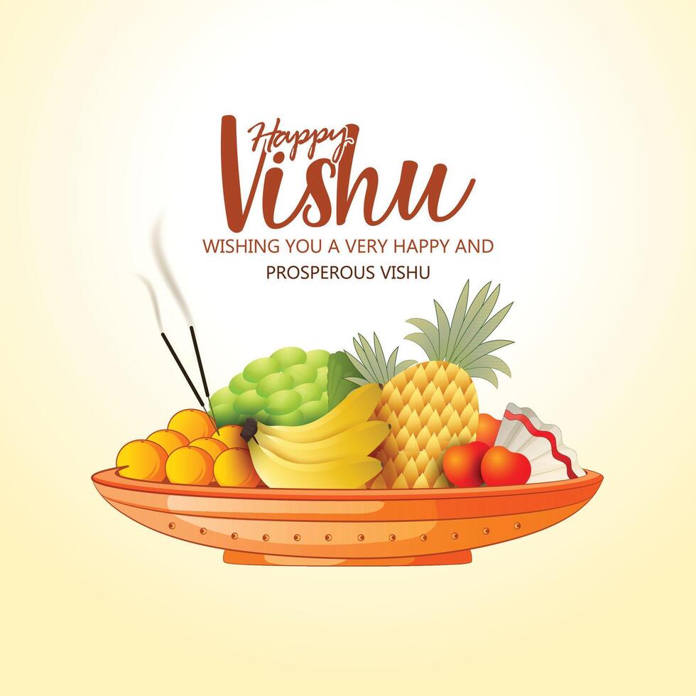 vecter bosquejo de vishu festival para kerala nuevo año póster, tarjeta, saludo, diseño con resumen antecedentes. vector