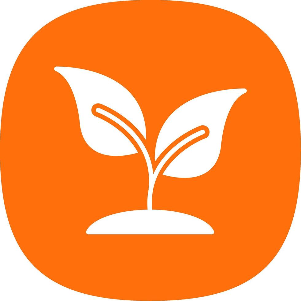 Basil Glyph Curve Icon Design vector
