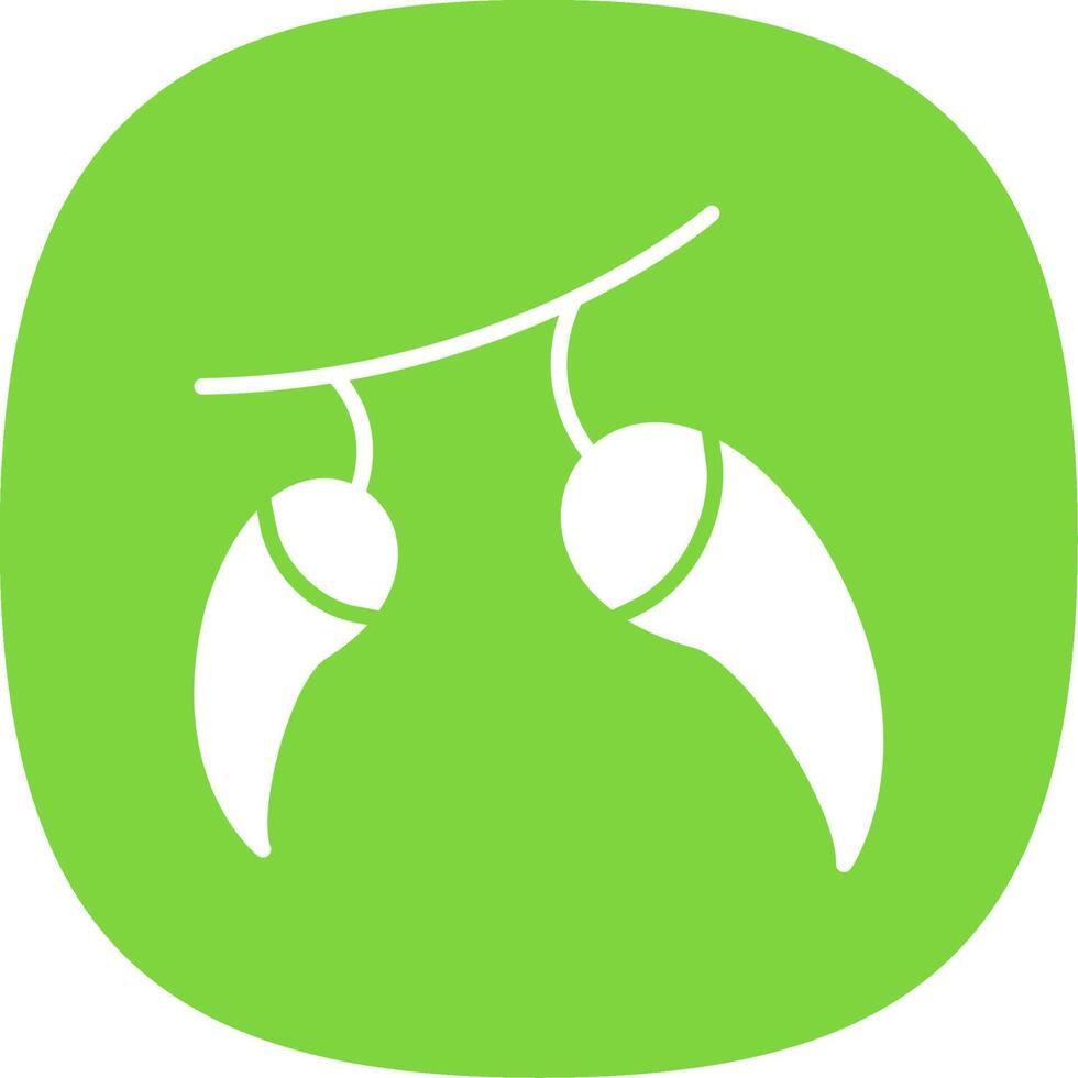 Chilli Glyph Curve Icon Design vector