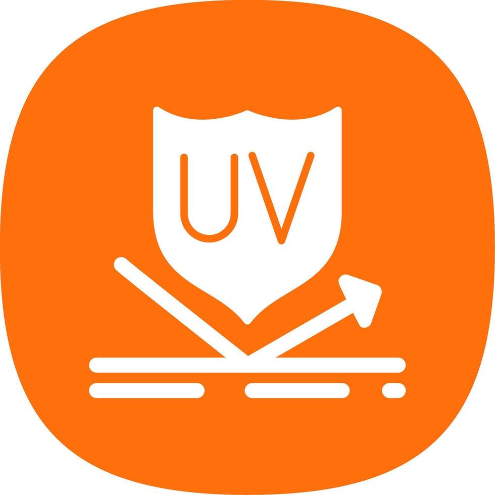UV Protection Glyph Curve Icon Design vector
