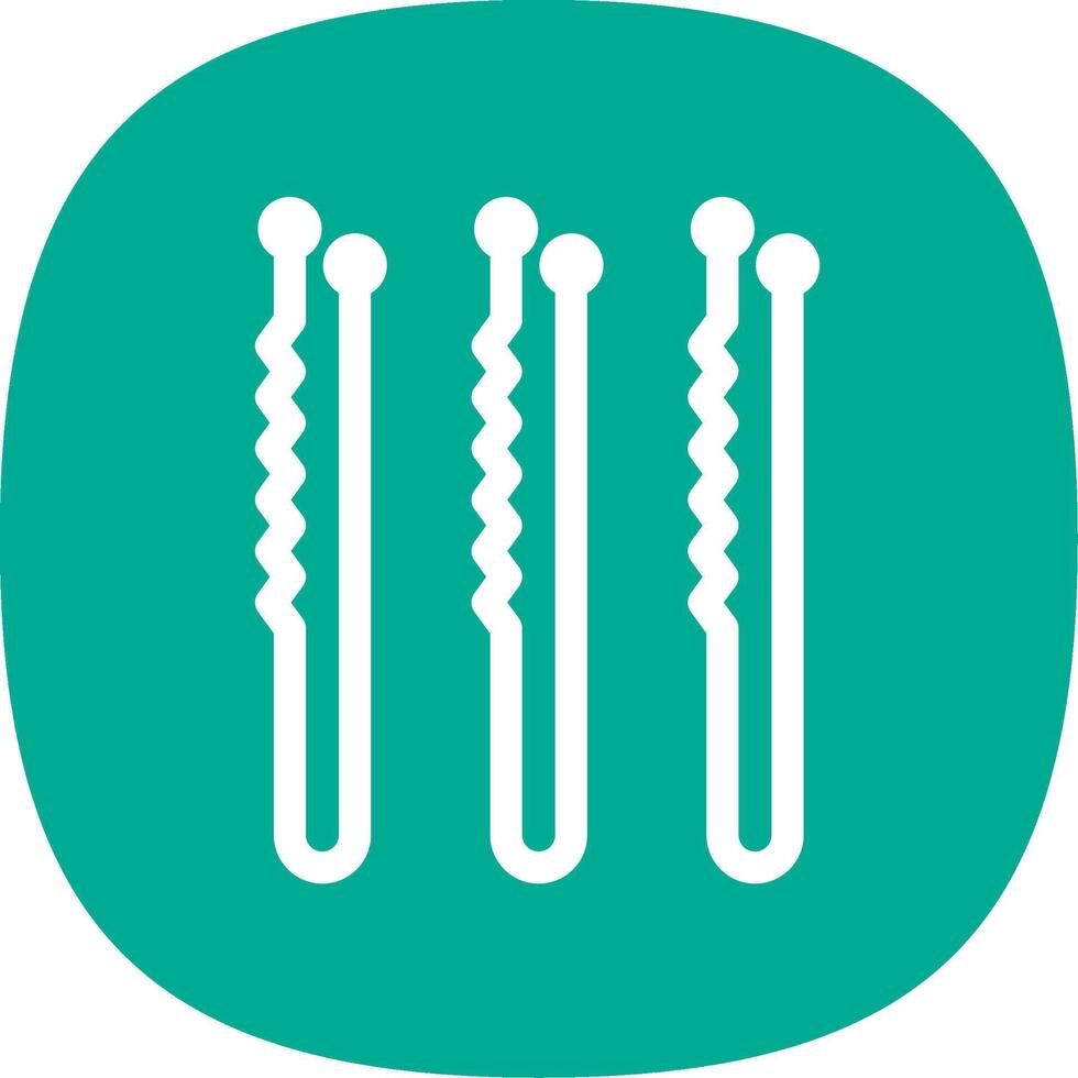 Bobby Pin Glyph Curve Icon Design vector