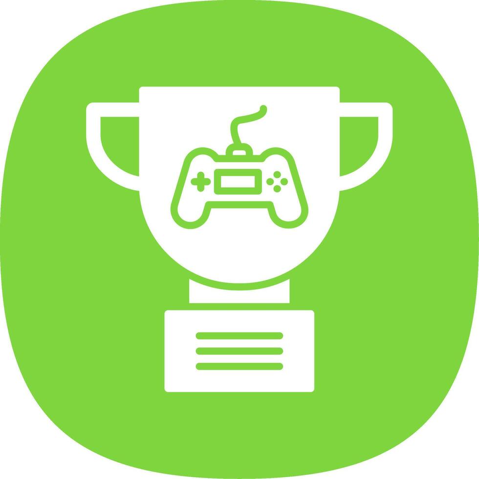 Trophy Glyph Curve Icon Design vector