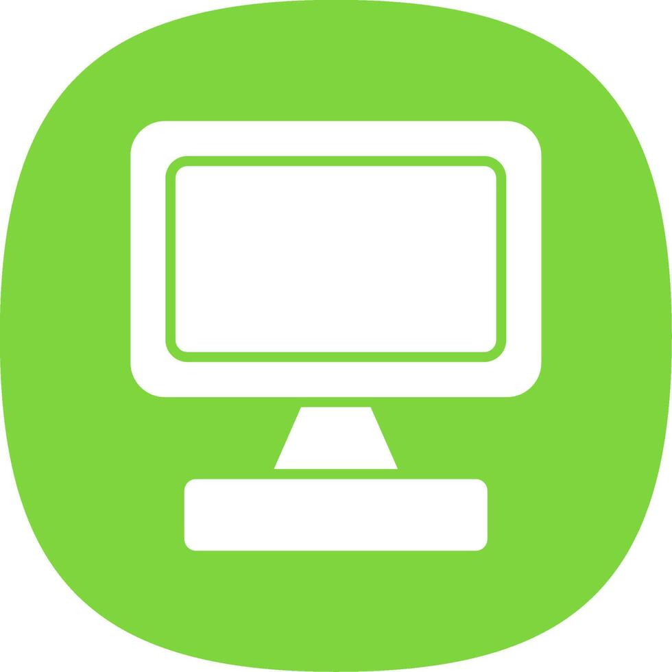 Monitor Screen Glyph Curve Icon Design vector