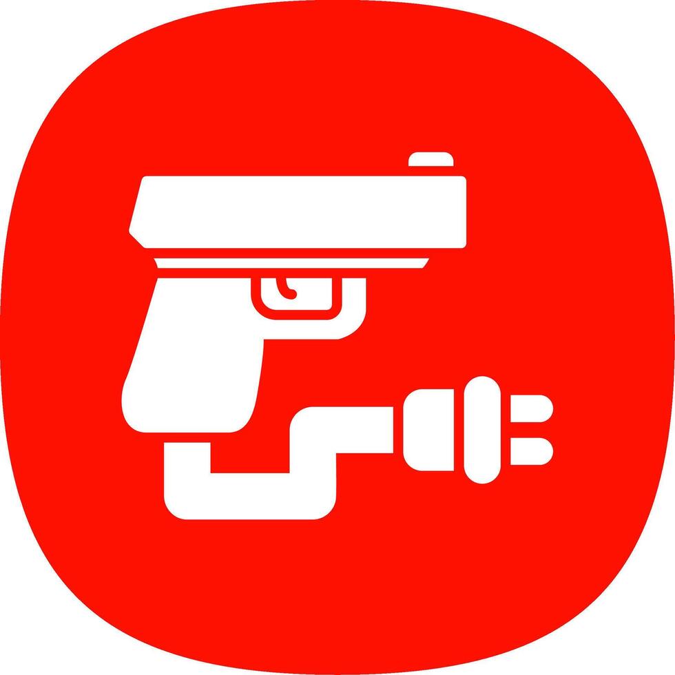 Gun Glyph Curve Icon Design vector