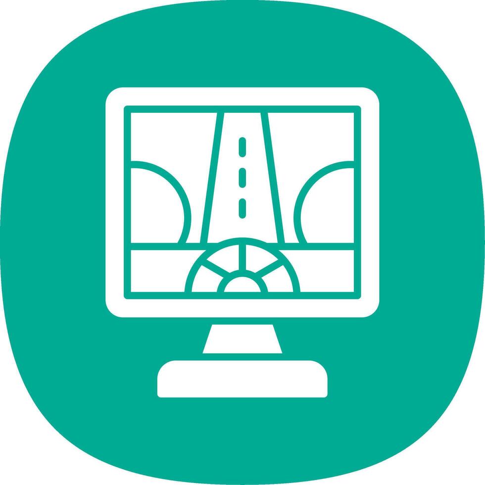 Driving Control Glyph Curve Icon Design vector