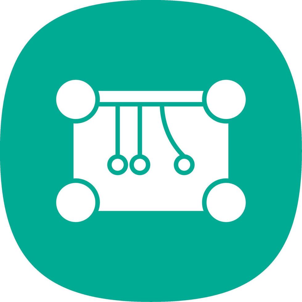 Newtons Cradle Glyph Curve Icon Design vector