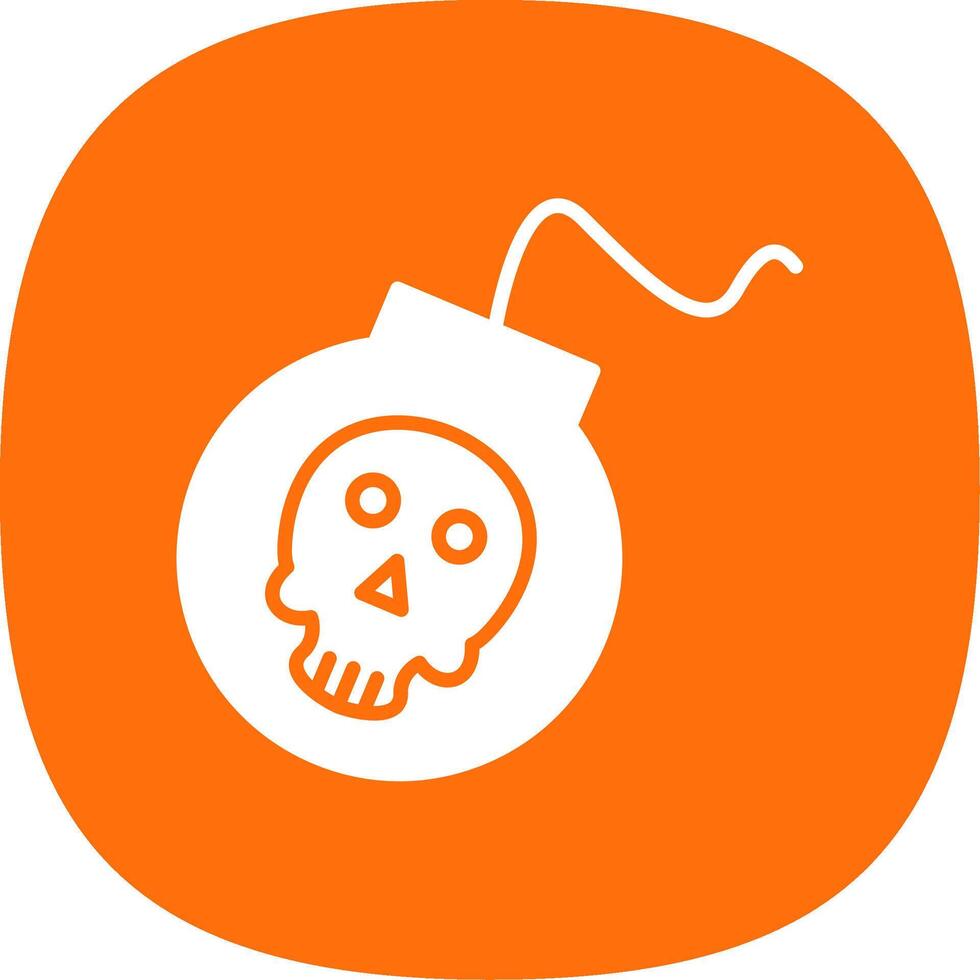 Bomb Glyph Curve Icon Design vector