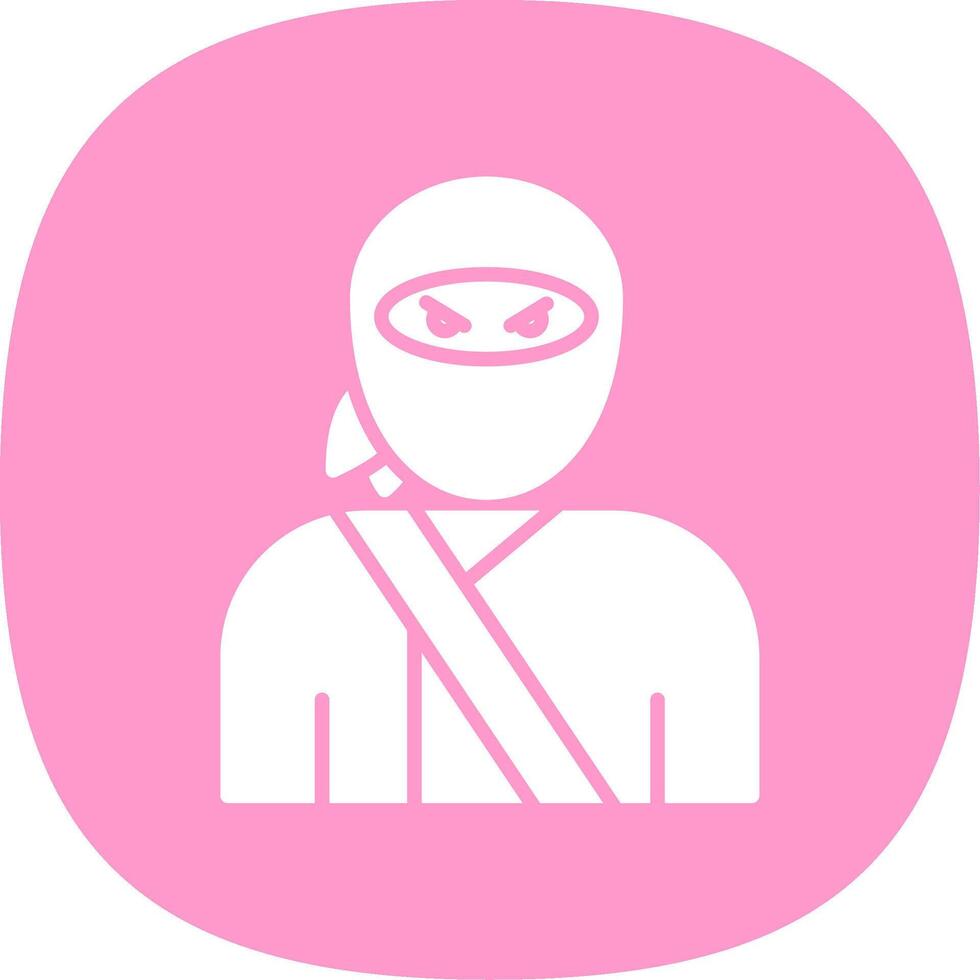 Ninja Glyph Curve Icon Design vector