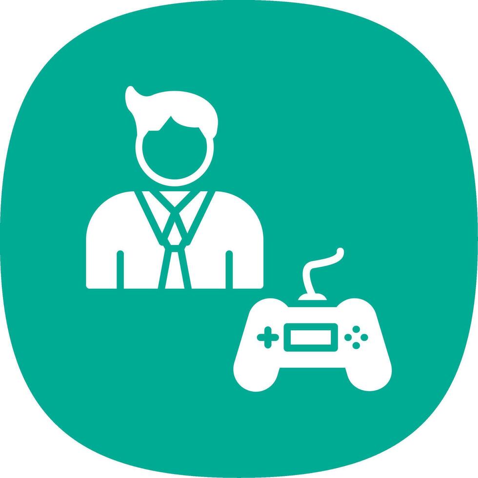 Gamer Glyph Curve Icon Design vector