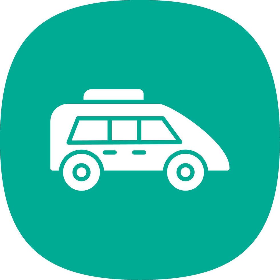 Family Car Glyph Curve Icon Design vector