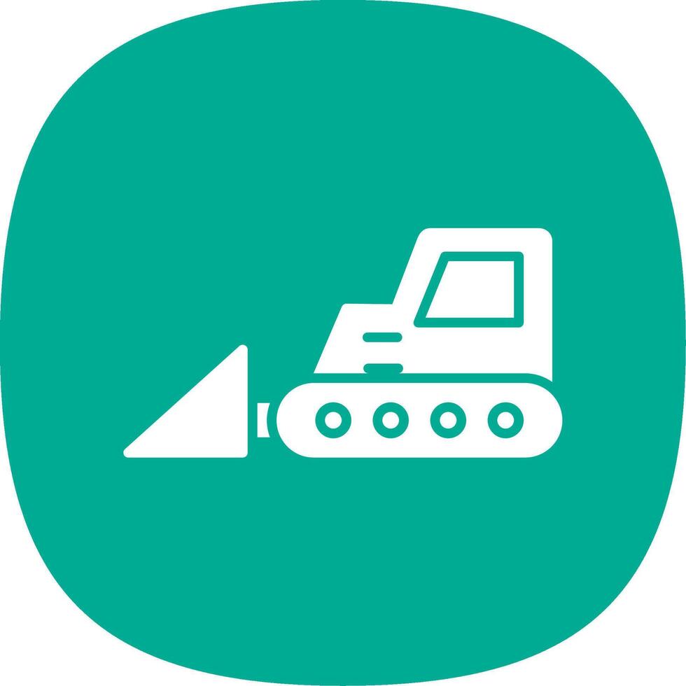 Bulldozer Glyph Curve Icon Design vector