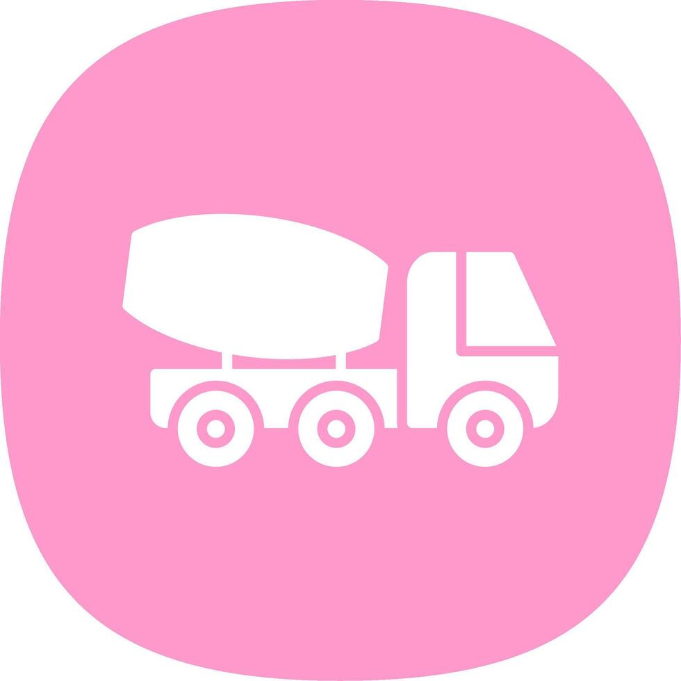 Cement Truck Glyph Curve Icon Design vector